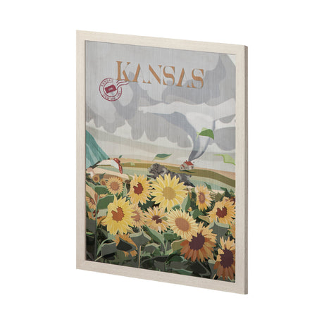 Kansas Go USA (L) by Mercana Studio a Hand Embellished Decograph Framed Art Print by Mercana at Eve Furniture