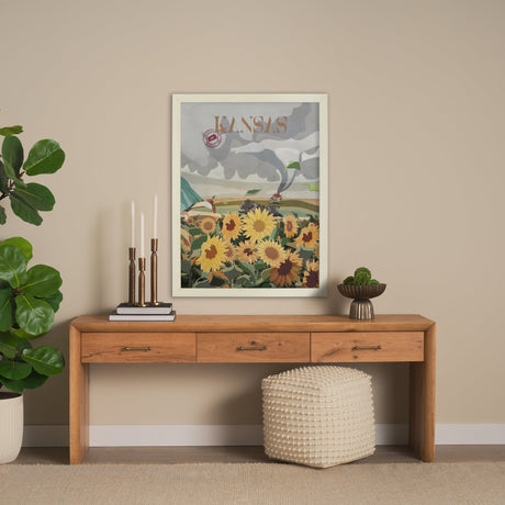 Kansas Go USA (L) by Mercana Studio a Hand Embellished Decograph Framed Art Print by Mercana at Eve Furniture