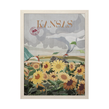 Kansas Go USA (L) by Mercana Studio a Hand Embellished Decograph Framed Art Print by Mercana at Eve Furniture