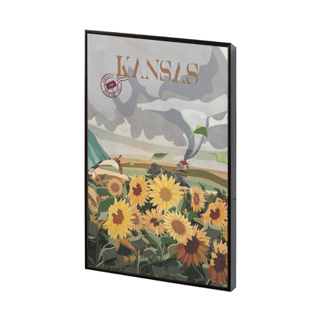 Kansas Go USA (SM) by Mercana Studio a Hand Embellished Decograph Framed Art Print by Mercana at Eve Furniture