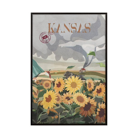 Kansas Go USA (SM) by Mercana Studio a Hand Embellished Decograph Framed Art Print by Mercana at Eve Furniture