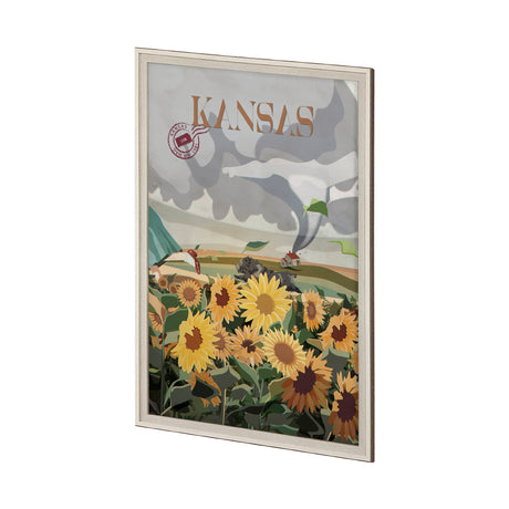 Kansas Go USA (XL) by Mercana Studio a Hand Embellished Decograph Framed Art Print under Glass by Mercana at Eve Furniture