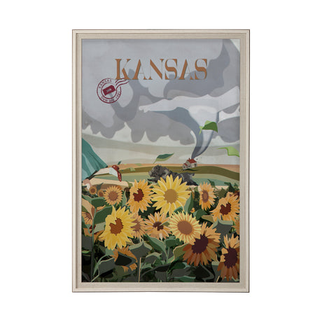 Kansas Go USA (XL) by Mercana Studio a Hand Embellished Decograph Framed Art Print under Glass by Mercana at Eve Furniture