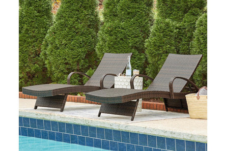 Kantana Brown Outdoor Chaise Lounge (Set of 2) by Ashley at Eve Furniture