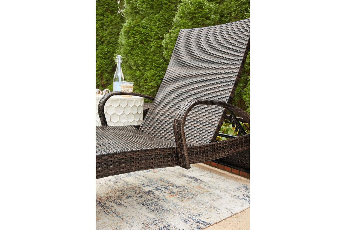 Kantana Brown Outdoor Chaise Lounge (Set of 2) by Ashley at Eve Furniture