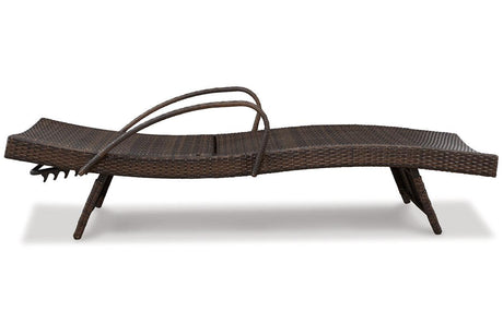 Kantana Brown Outdoor Chaise Lounge (Set of 2) by Ashley at Eve Furniture