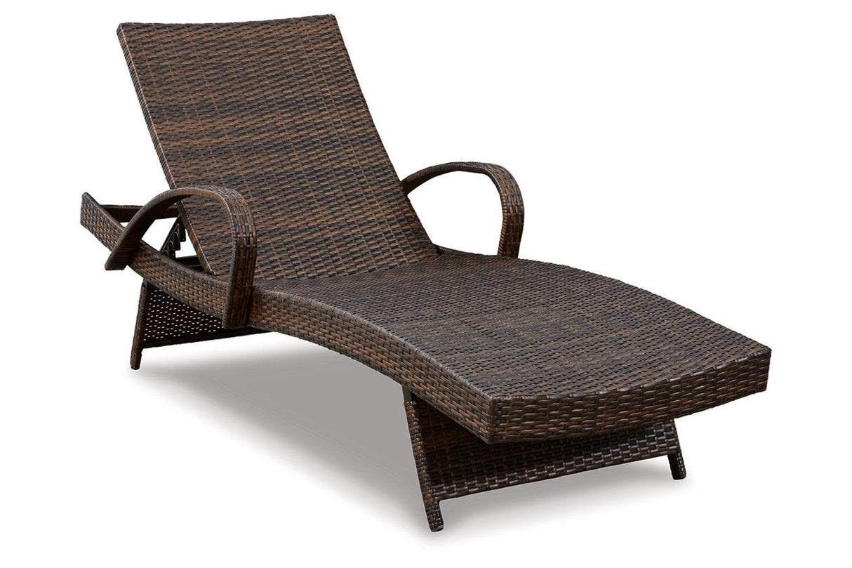 Kantana Brown Outdoor Chaise Lounge (Set of 2) by Ashley at Eve Furniture