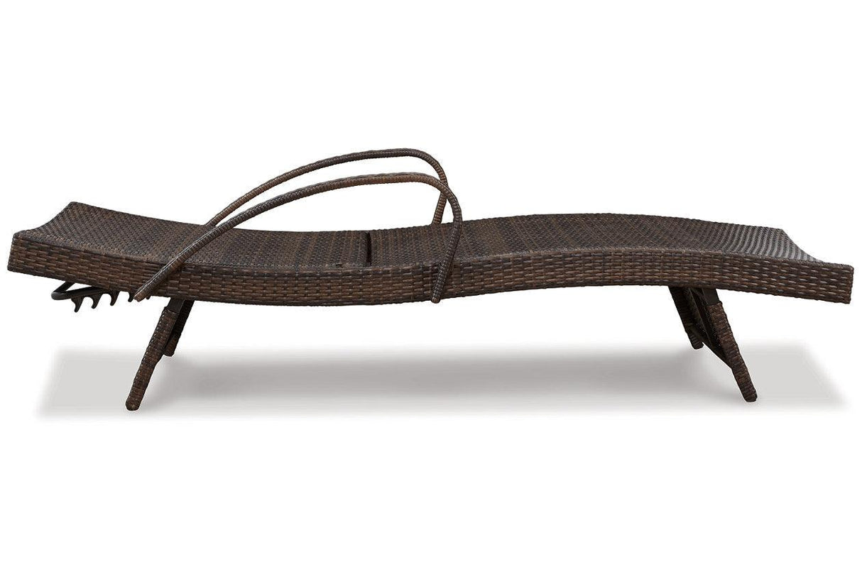 Kantana Brown Outdoor Chaise Lounge (Set of 2) by Ashley at Eve Furniture
