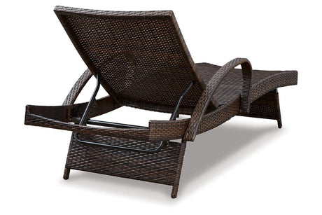 Kantana Brown Outdoor Chaise Lounge (Set of 2) by Ashley at Eve Furniture