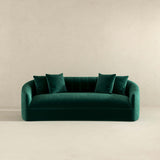 Kante Mid-Century Modern Green Velvet Sofa