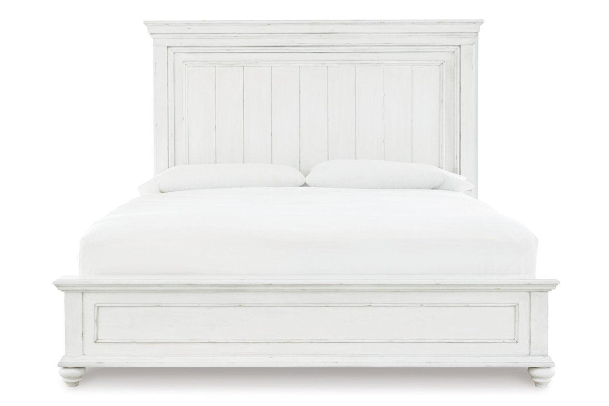 Kanwyn Whitewash California King Panel Bed by Ashley at Eve Furniture