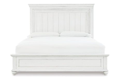 Kanwyn Whitewash California King Panel Bed by Ashley at Eve Furniture