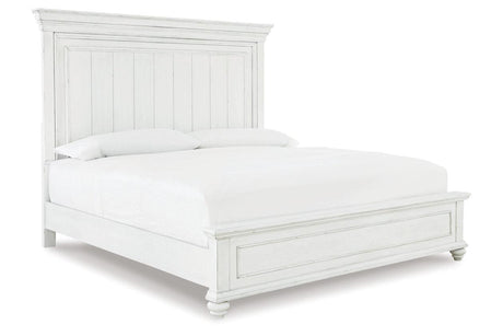 Kanwyn Whitewash California King Panel Bed by Ashley at Eve Furniture
