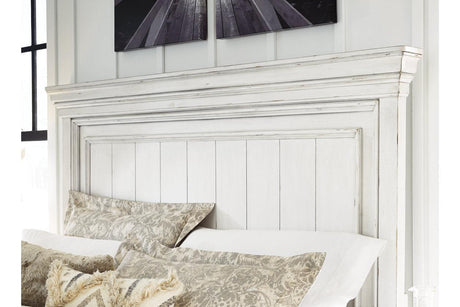 Kanwyn Whitewash California King Panel Bed with Storage Bench by Ashley at Eve Furniture