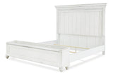 Kanwyn Whitewash California King Panel Bed with Storage Bench by Ashley at Eve Furniture