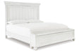 Kanwyn Whitewash California King Panel Bed with Storage Bench by Ashley at Eve Furniture