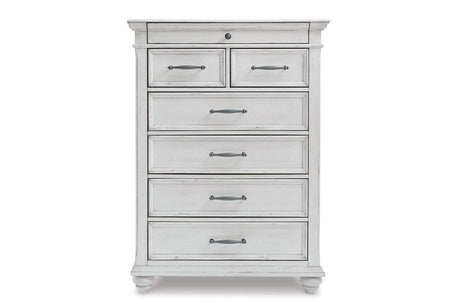 Kanwyn Whitewash Chest of Drawers by Ashley at Eve Furniture