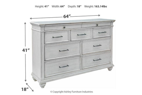 Kanwyn Whitewash Dresser by Ashley at Eve Furniture