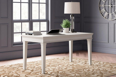 Kanwyn Whitewash Home Office Desk by Ashley at Eve Furniture