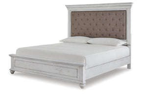 Kanwyn Whitewash King Panel Bed by Ashley at Eve Furniture