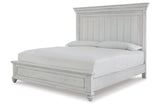 Kanwyn Whitewash King Panel Bed by Ashley at Eve Furniture