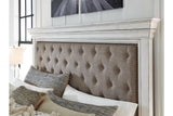 Kanwyn Whitewash King Panel Bed by Ashley at Eve Furniture