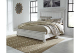 Kanwyn Whitewash King Panel Bed by Ashley at Eve Furniture
