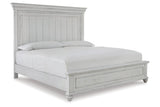 Kanwyn Whitewash Queen Panel Bed by Ashley at Eve Furniture