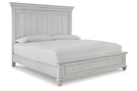 Kanwyn Whitewash Queen Panel Bed by Ashley at Eve Furniture