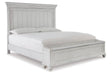 Kanwyn Whitewash Queen Panel Bed with Storage Bench by Ashley at Eve Furniture