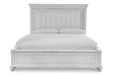 Kanwyn Whitewash Queen Panel Bed with Storage Bench by Ashley at Eve Furniture