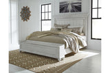 Kanwyn Whitewash Queen Panel Bed with Storage Bench by Ashley at Eve Furniture