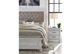 Kanwyn Whitewash Queen Panel Upholstered Bed by Ashley at Eve Furniture
