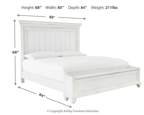 Kanwyn Whitewash Storage Panel Bedroom Set by Ashley at Eve Furniture