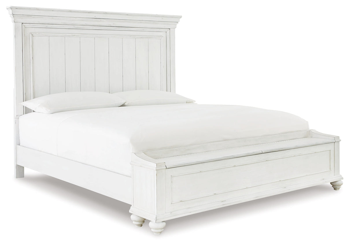 Kanwyn Whitewash Storage Panel Bedroom Set by Ashley at Eve Furniture