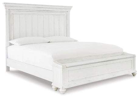 Kanwyn Whitewash Storage Panel Bedroom Set by Ashley at Eve Furniture