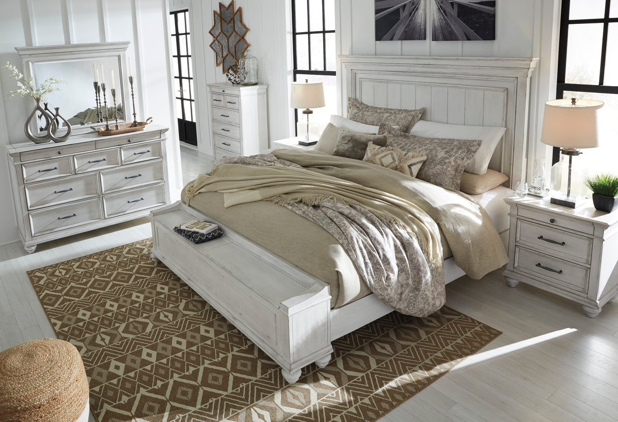 Kanwyn Whitewash Storage Panel Bedroom Set by Ashley at Eve Furniture