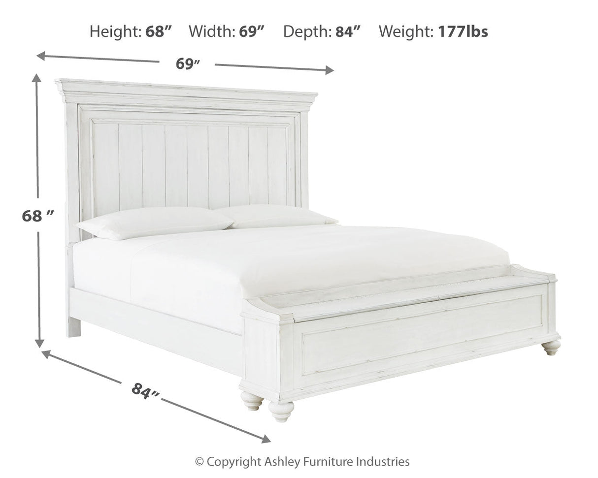 Kanwyn Whitewash Storage Panel Bedroom Set by Ashley at Eve Furniture