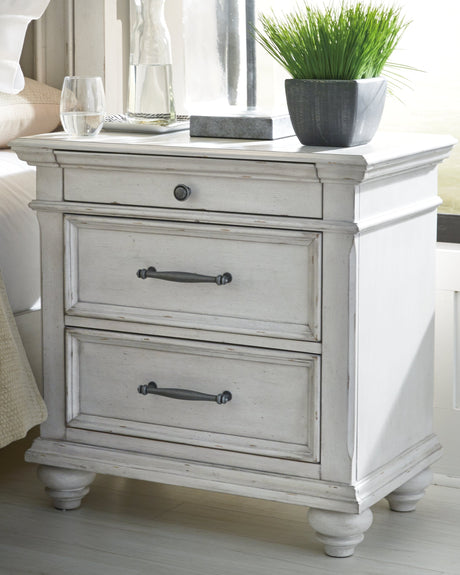 Kanwyn Whitewash Storage Panel Bedroom Set by Ashley at Eve Furniture