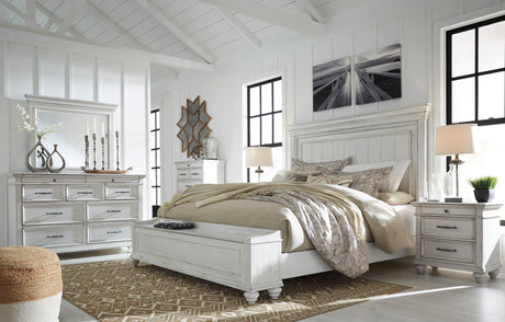 Kanwyn Whitewash Storage Panel Bedroom Set by Ashley at Eve Furniture