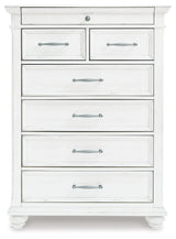 Kanwyn Whitewash Storage Panel Bedroom Set by Ashley at Eve Furniture