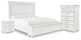 Kanwyn Whitewash Storage Panel Bedroom Set by Ashley at Eve Furniture