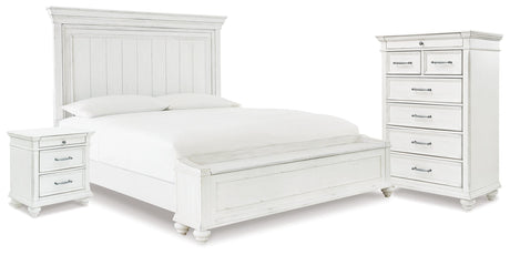 Kanwyn Whitewash Storage Panel Bedroom Set by Ashley at Eve Furniture