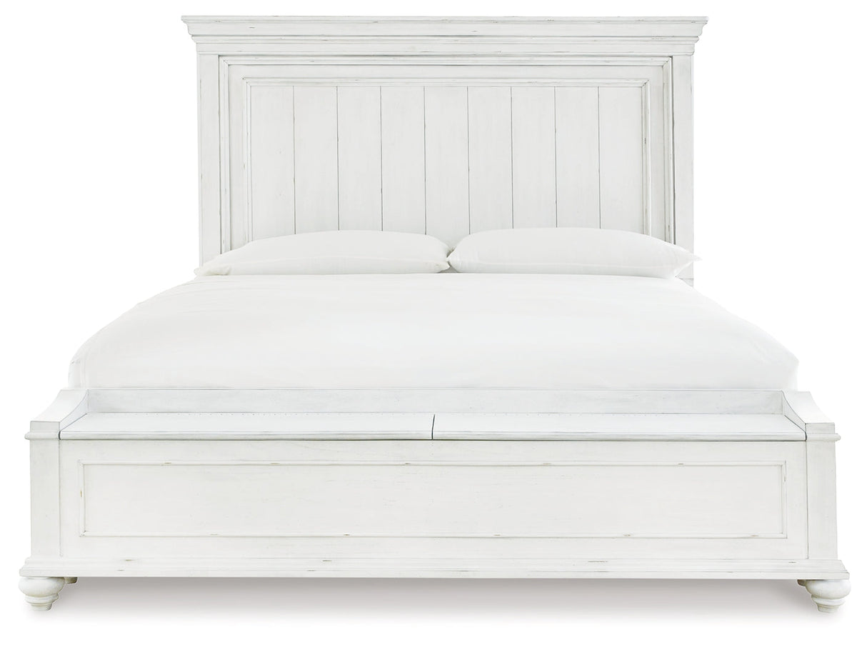 Kanwyn Whitewash Storage Panel Bedroom Set by Ashley at Eve Furniture