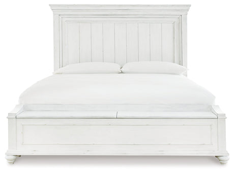 Kanwyn Whitewash Storage Panel Bedroom Set by Ashley at Eve Furniture