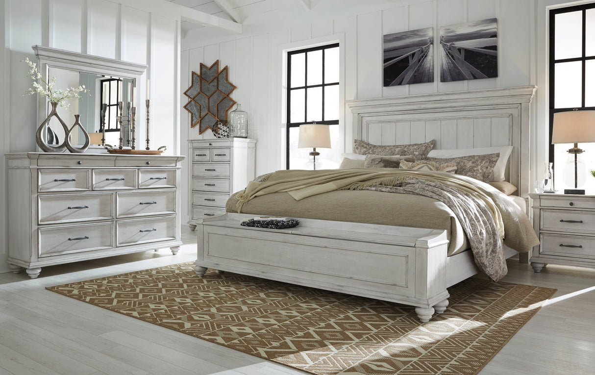 Kanwyn Whitewash Storage Panel Bedroom Set by Ashley at Eve Furniture