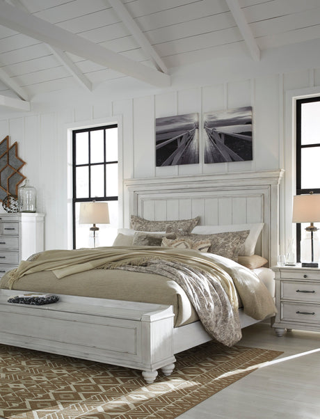 Kanwyn Whitewash Storage Panel Bedroom Set by Ashley at Eve Furniture