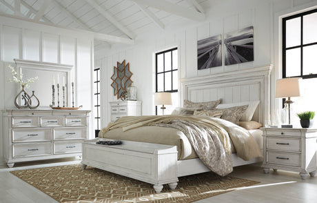 Kanwyn Whitewash Storage Panel Bedroom Set by Ashley at Eve Furniture