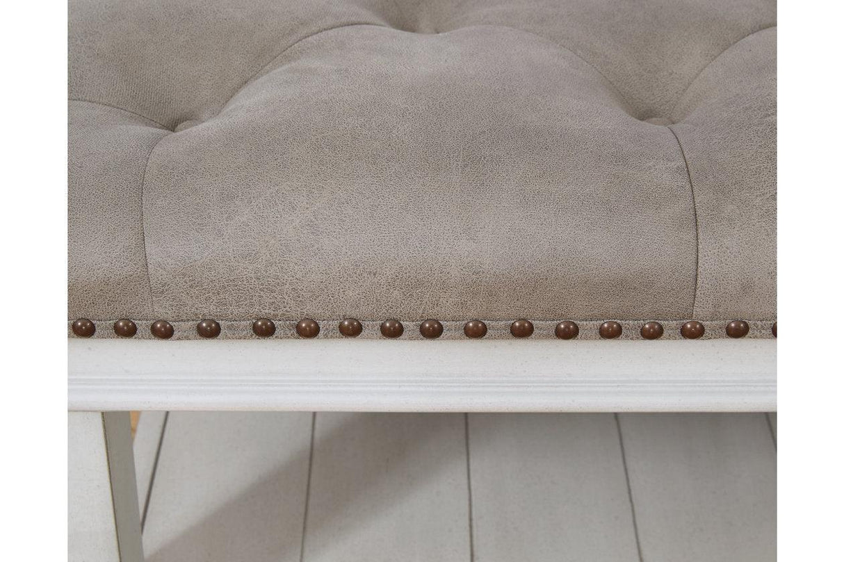 Kanwyn Whitewash Upholstered Ottoman Coffee Table by Ashley at Eve Furniture