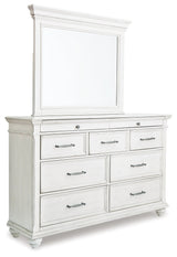 Kanwyn Whitewash Upholstered Panel Bedroom Set by Ashley at Eve Furniture
